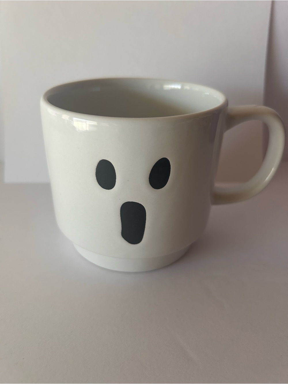 White Ghost Face Ceramic Mug - Home Party Supplies